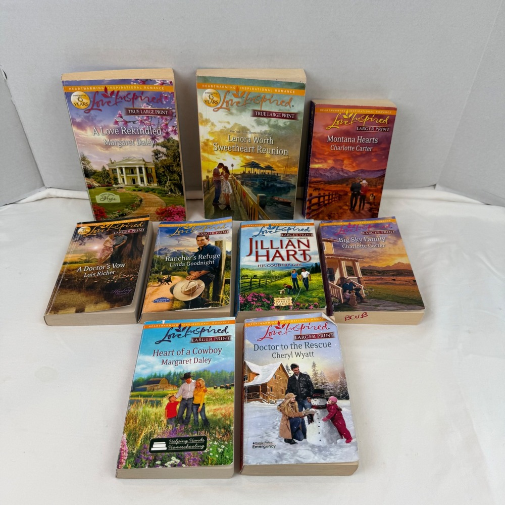 Love Inspired Romance Books Lot 9 Larger Print Christian Fiction Margaret Daley